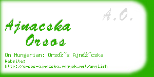 ajnacska orsos business card